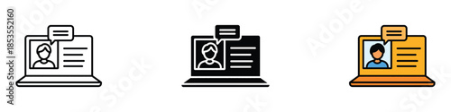 Webinar icon vector. virtual interaction, customer support, networking symbol. vector illustration.
