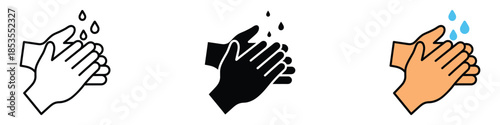 Handwashing icon vector. hygiene and cleanliness symbol. vector illustration.