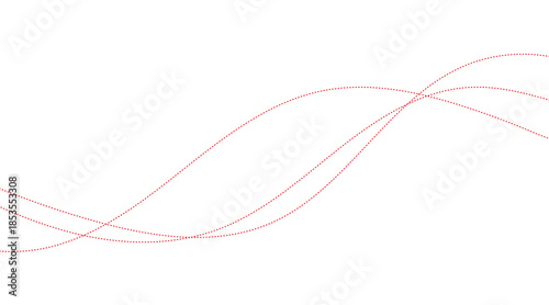 Abstract red wavy lines vector illustration