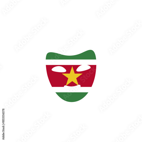Suriname Flag Face Mask In Icon