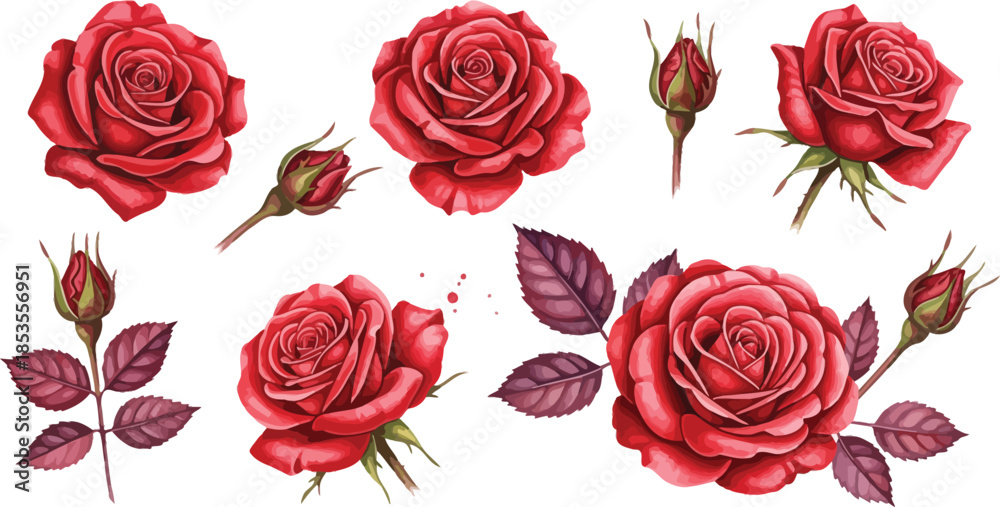 Obraz premium Seamless pattern of red roses creating a romantic floral design