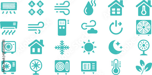airconditioner blue icons ac modes functions and controls