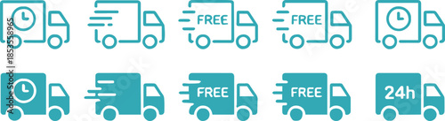 delivery and shipping icons set for ecommerce logistics ui design