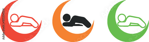 Sleep Icons Set in Crescent Moons