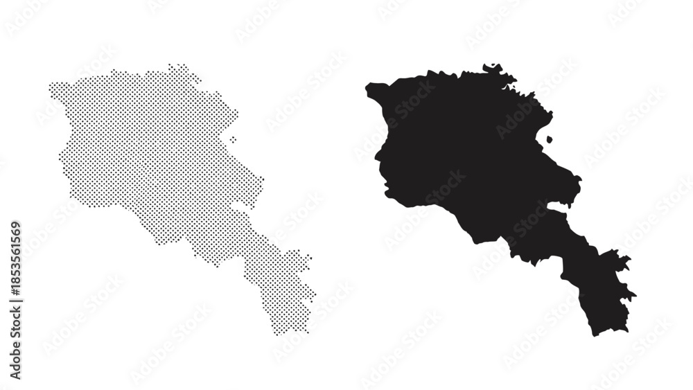 Obraz premium Armenia map silhouette set isolated