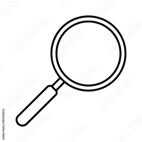Magnifying glass line art icon search zoom symbol on white background Vector illustration