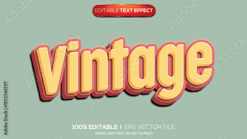 3d text effect vintage theme