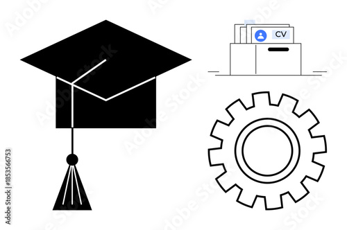 Education concept. Education plays a key role in career development, aligning academic qualifications and skills with job opportunities. Education connects learning, employment, and workforce
