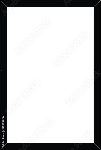 A simple black rectangle framed on a plain white background