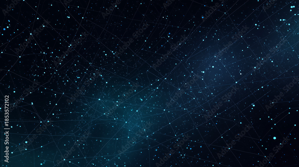 Fototapeta premium Abstract Star Map in Space with Minimal Lines and Cosmic Grid