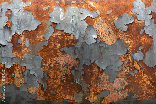 Flaking paint and rust on a water supply pipe.