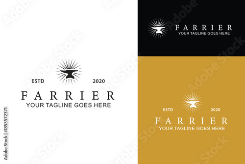 shining anvil blacksmith farrier design vector illustration