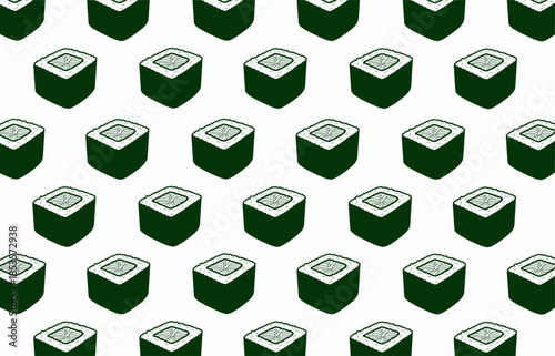 Seamless Maki Roll Vector Pattern for Fabric Print