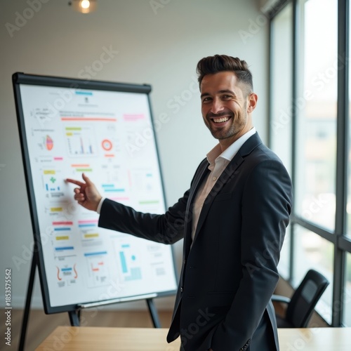 Businessman presenting data analysis