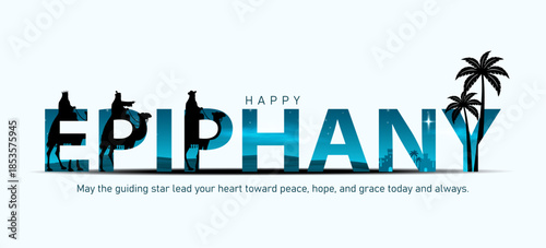 Happy epiphany day creative typography vector illustration design.