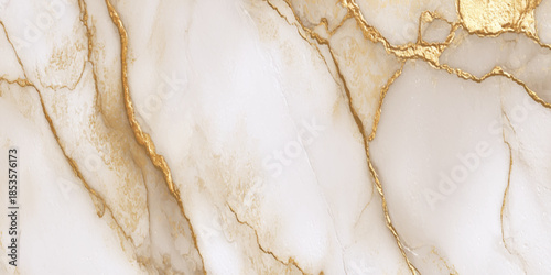 Elegant white marble texture with delicate golden veins creating a luxurious and sophisticated abstract background