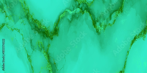 An abstract watercolor texture featuring swirling shades of teal and vibrant green creating a marbled effect