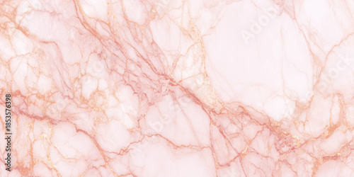 A stunning close up view of a pink and gold marble texture with delicate veining throughout