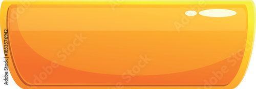 Glossy orange rounded rectangle button, perfect for game or app design