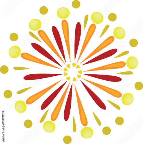 Brightly colored fireworks exploding against a white background, bringing joy and excitement to any celebration
