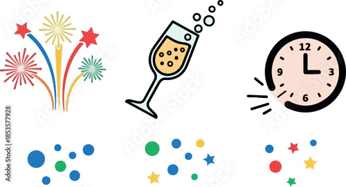 New Year Celebration Elements.