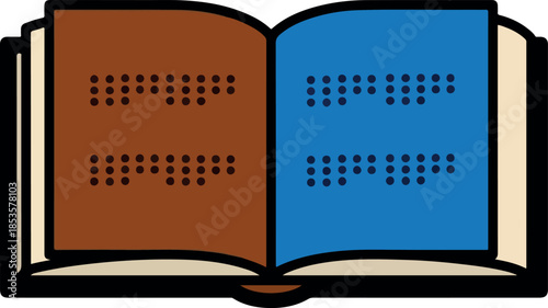 Braille Book Illustration Open.
