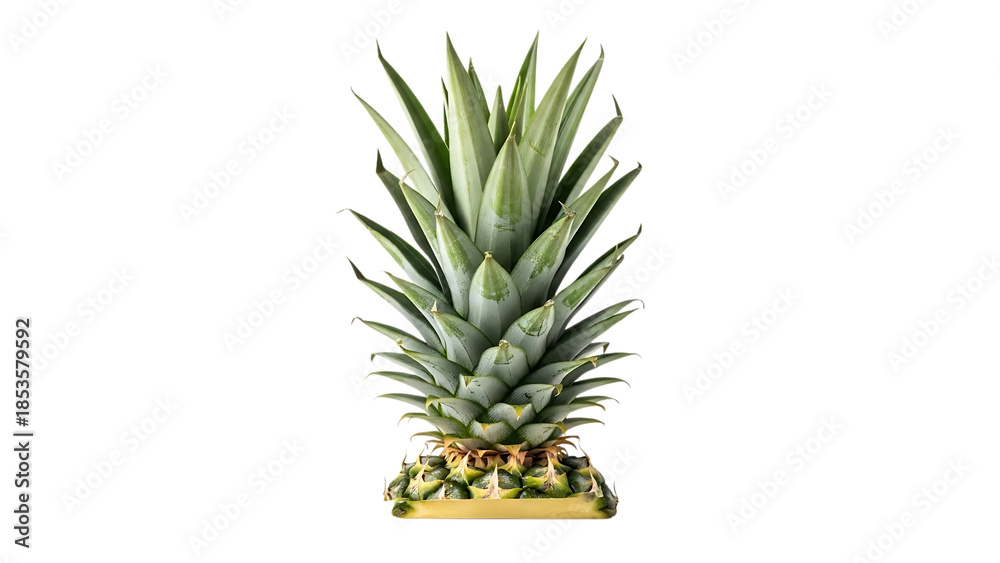 Fototapeta premium Prickly yet sweet fresh pineapple on transparent background
