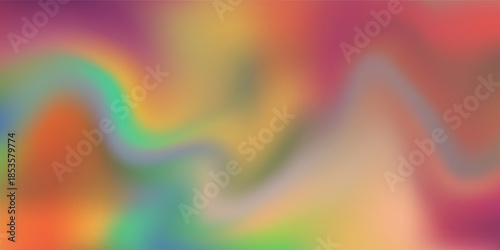 Holographic abstract colorful backdrop. Holographic color wrinkled foil. Iridescent art. Trendy creative gradient. Blurred background.