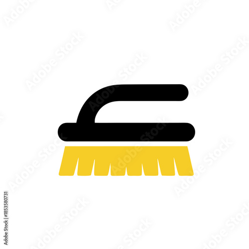 Cleaning brush icon, simple vector illustration for hygiene and household chores