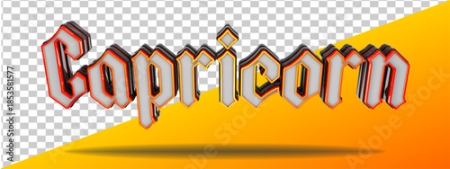 graphic zodiac capricorn 3d render isolated