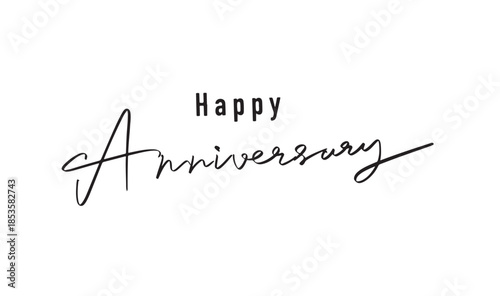 Happy anniversary text font calligraphy hand written lettering script black color object icon happy anniversary party event gift banner congratulation professional gift anniversary happy surprise word