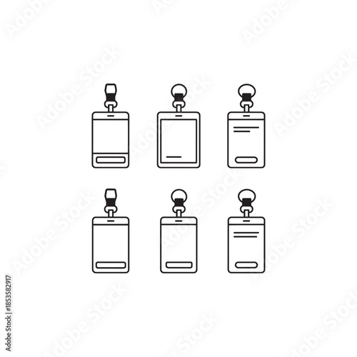 ID Badge icon line art employee badge 