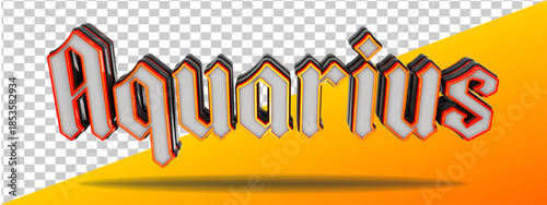 graphic zodiac aquarius 3d render isolated