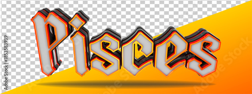 graphic zodiac pisces 3d render isolated