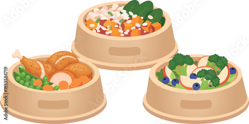 Pet Food Bowls for Dogs and Cats 