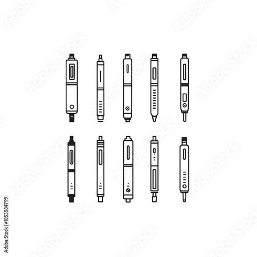 Insulin Pen icon line art injection instrument 