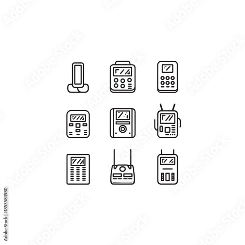   Intercom System icon line art security equipment