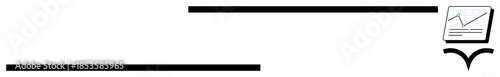 Single upward graph on screen, supported by bold lines connecting elements. Ideal for growth, business, analytics, strategy, progress, finance, achievement simple flat metaphor