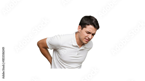 Man feeling back pain