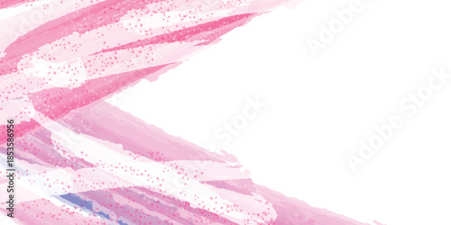 Dreamy pink watercolor brush strokes with subtle splatter creating abstract diagonal background