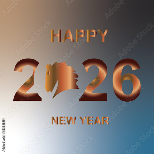 New Year 2026 Celebration: Capturing the essence of renewal, this image features the bold declaration of Happy New Year 2026, set against a gradient backdrop.