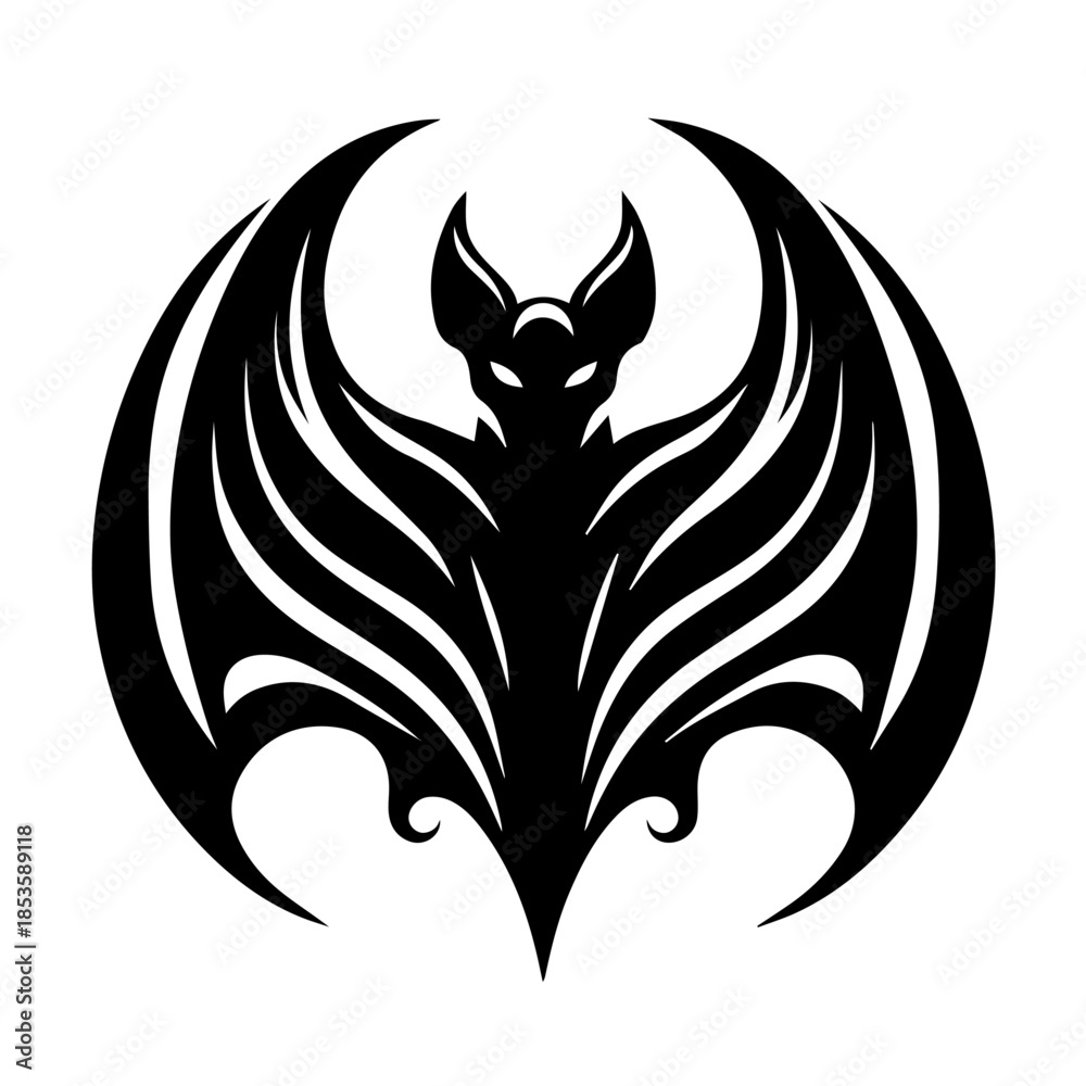 Obraz premium Vector silhouette of a bat on white background