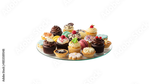 Tray with array of mini desserts