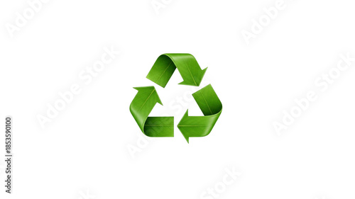 Recycle icon leaf symbol on black