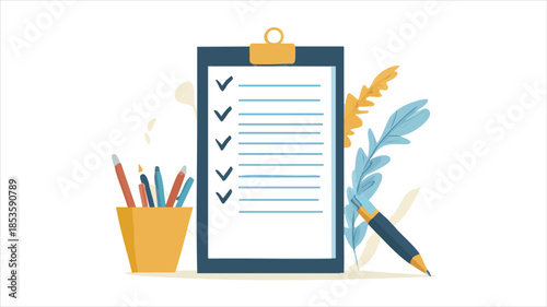 vector colorful illustration of a clipboard 