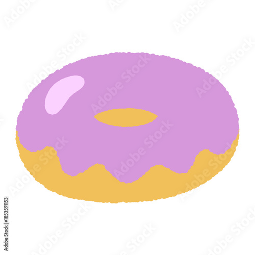 手書き風の単品アイコンイラスト　食べ物　ドーナツ