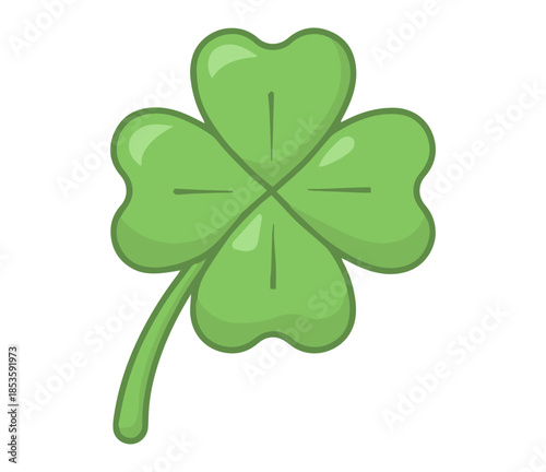 four leaf clover good luck icon flat vector nature design
