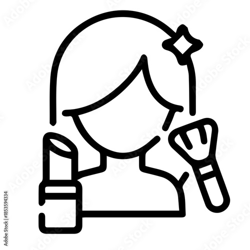 Woman Applying Makeup Icon