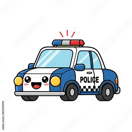 Cute Police Car Cartoon. (6)