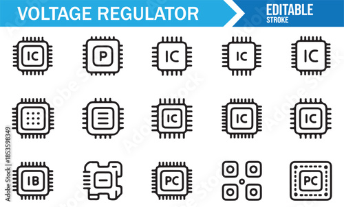 Integrated circuit and voltage regulation line icons